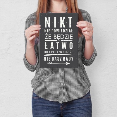 Plakat metalowy nikt nie powiedział Prezent