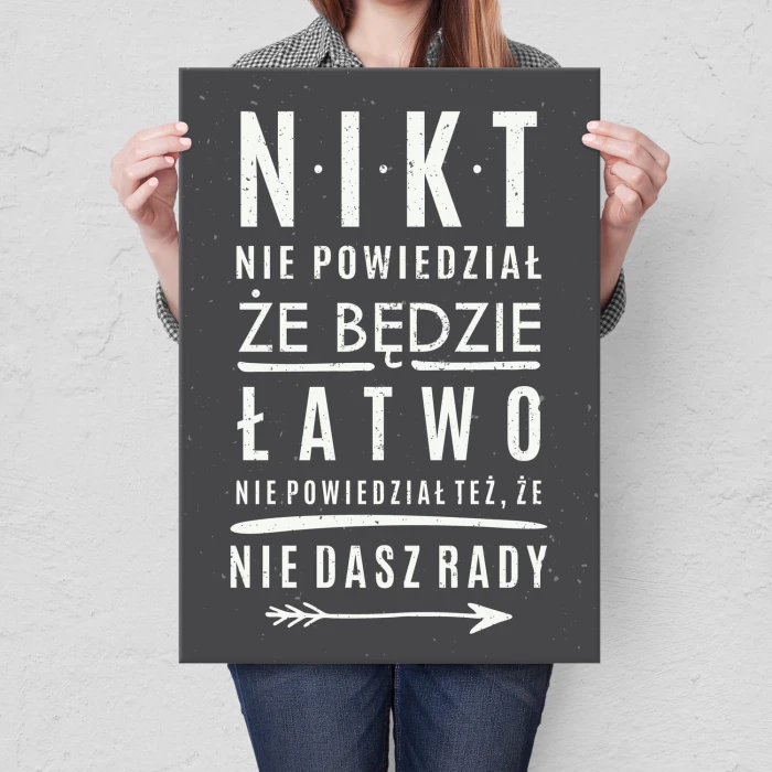 Plakat metalowy nikt nie powiedział Prezent