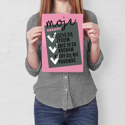 Plakat metalowy MOJE ZASADY Prezent