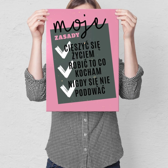 Plakat metalowy MOJE ZASADY Prezent