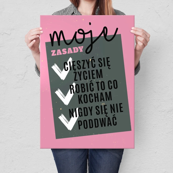 Plakat metalowy MOJE ZASADY Prezent