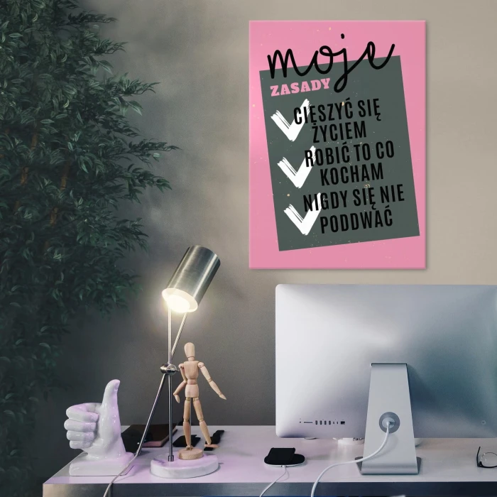 Plakat metalowy MOJE ZASADY Prezent