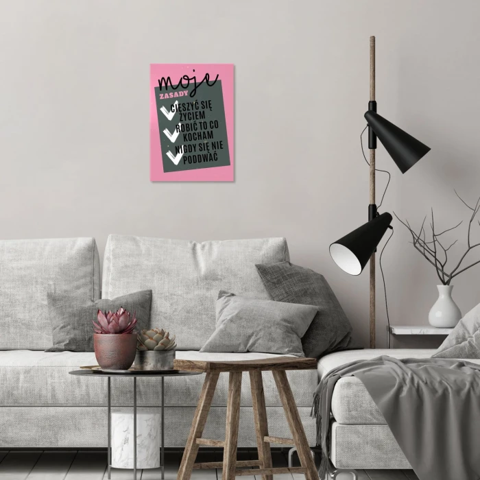 Plakat metalowy MOJE ZASADY Prezent