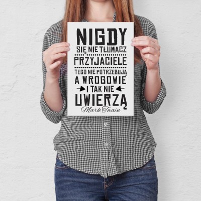 Plakat metalowy Mark Twain Przyjaciele Prezent