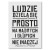 Plakat metalowy Ludzie dzielą się prosto Prezent