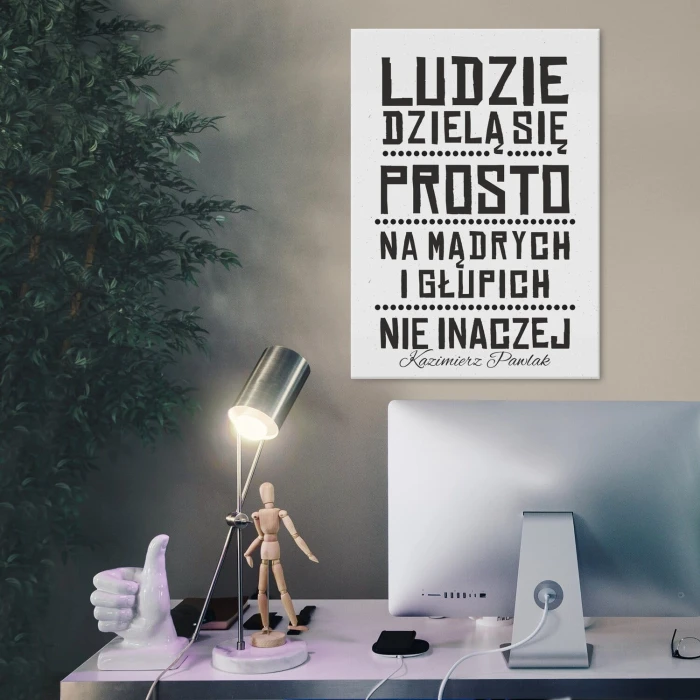 Plakat metalowy Ludzie dzielą się prosto Prezent