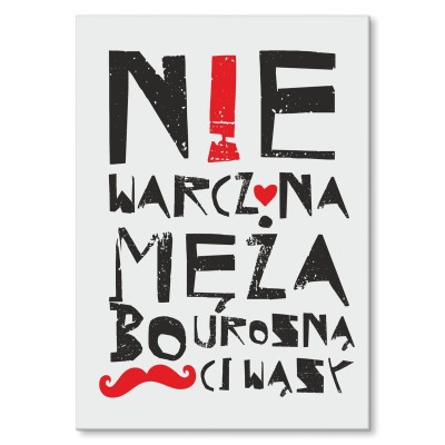 Plakat metalowy nie warcz na męża Prezent