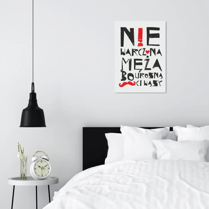 Plakat metalowy nie warcz na męża Prezent