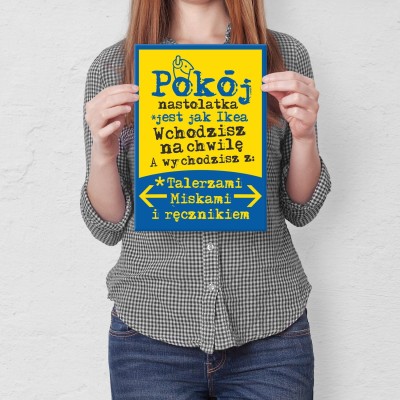 Plakat metalowy pokój nastolatka Prezent