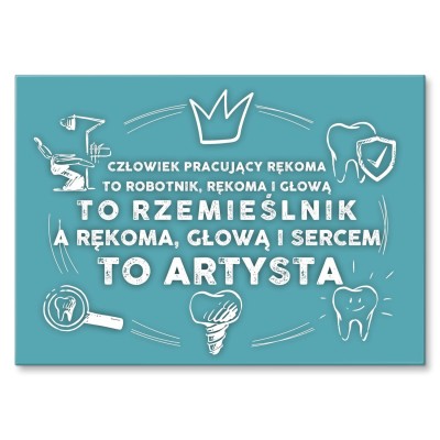 Plakat metalowy dentysta artysta Prezent