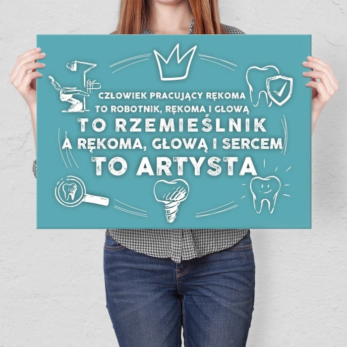 Plakat metalowy dentysta artysta Prezent