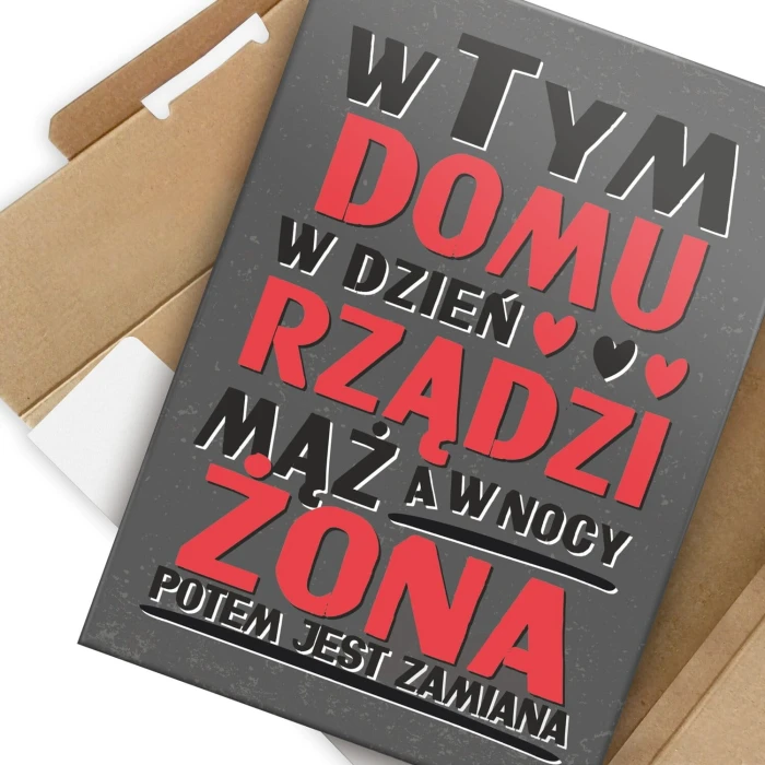 Plakat metalowy w dzień mąż w nocy żona Prezent