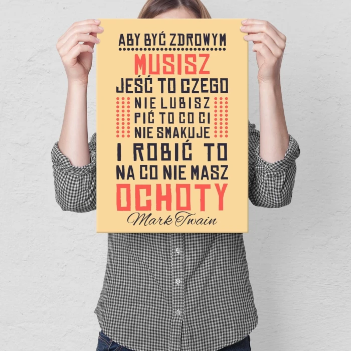 Poster metal Mark Twain Aby być zdrowym gift