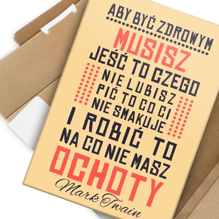 Poster metal Mark Twain Aby być zdrowym gift