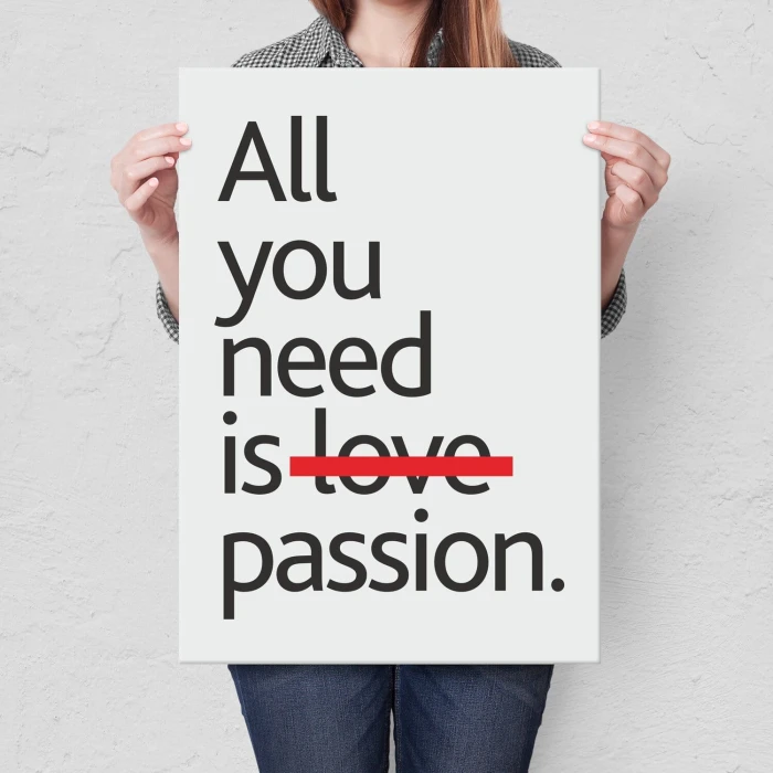 Poster metal all you need is passion gift