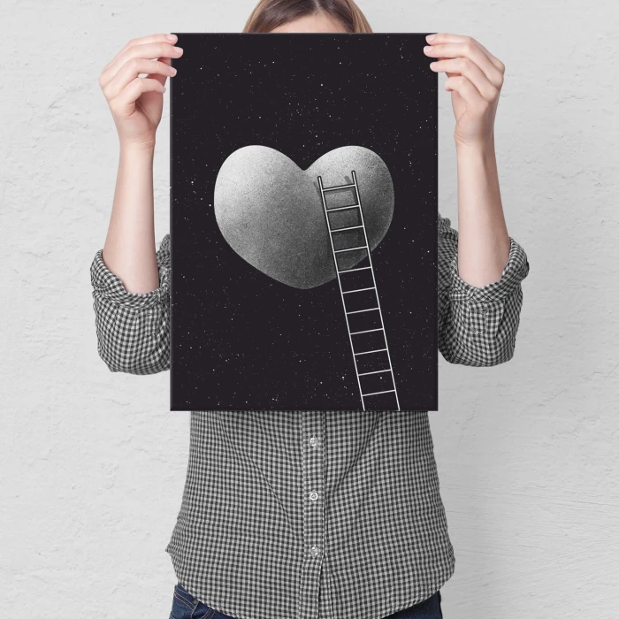 Poster metal a ladder to the heart gift