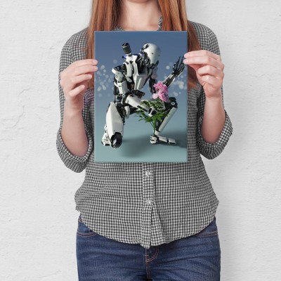 Poster metal lovely robot gift