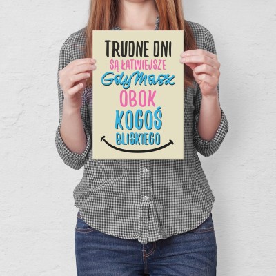 Plakat metalowy trudne dni Prezent