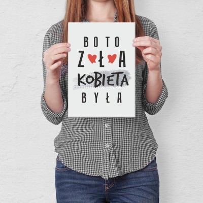 Plakat metalowy zła kobieta Prezent