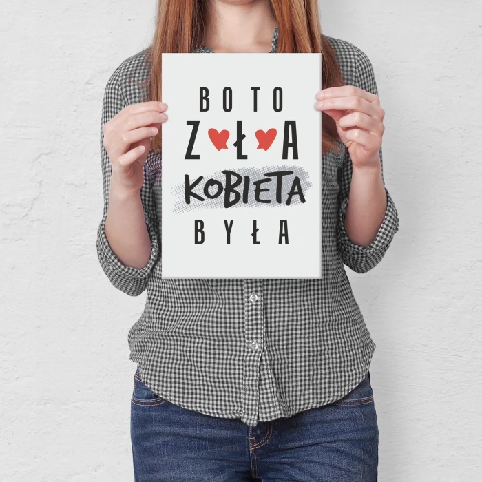 Plakat metalowy zła kobieta Prezent