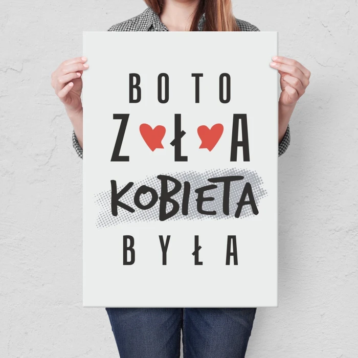 Plakat metalowy zła kobieta Prezent