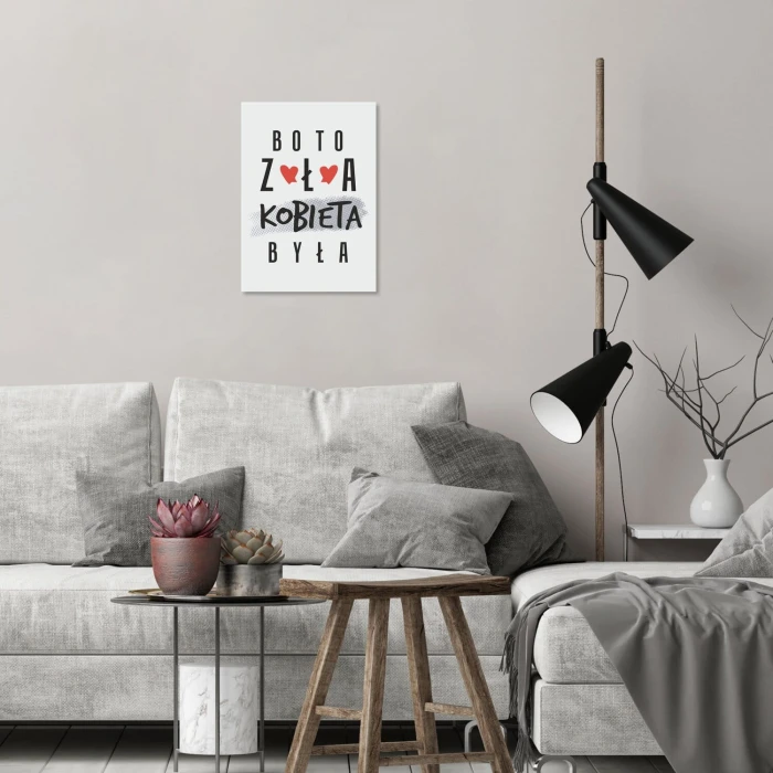 Plakat metalowy zła kobieta Prezent