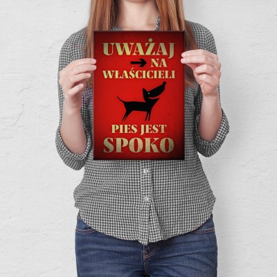 Plakat metalowy pies jest spoko Prezent