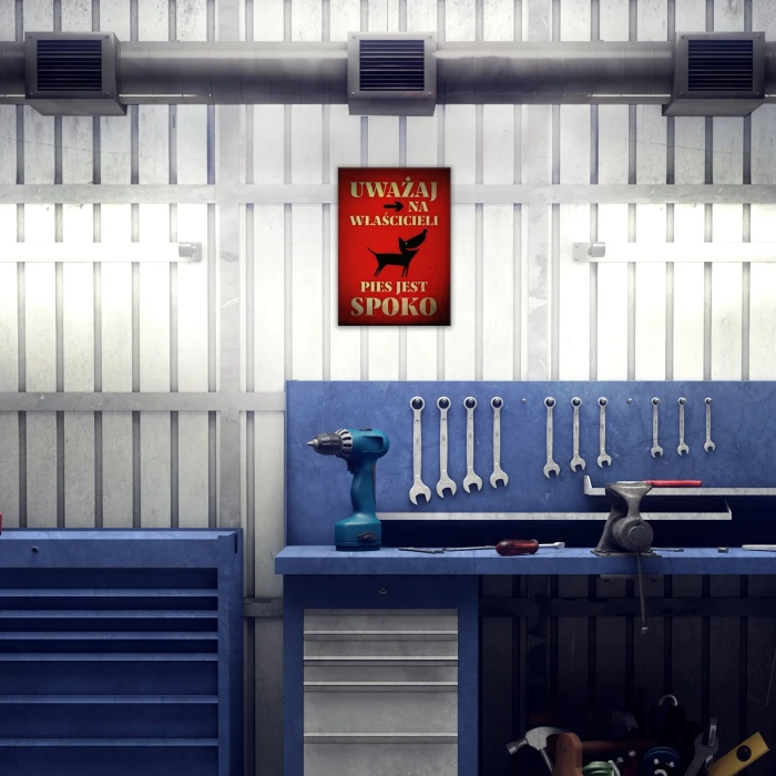 Plakat metalowy pies jest spoko Prezent