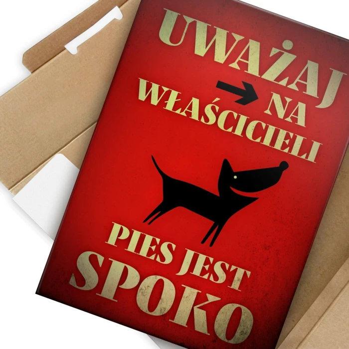 Plakat metalowy pies jest spoko Prezent
