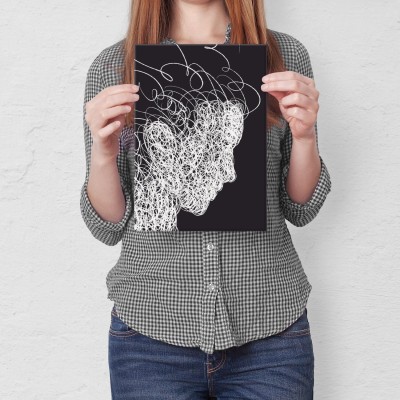 Plakat metalowy curly hair Prezent