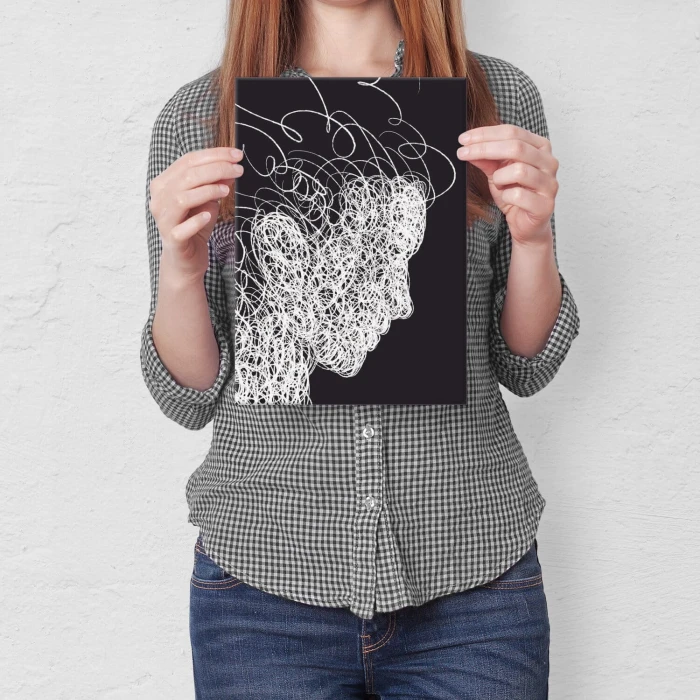 Plakat metalowy curly hair Prezent