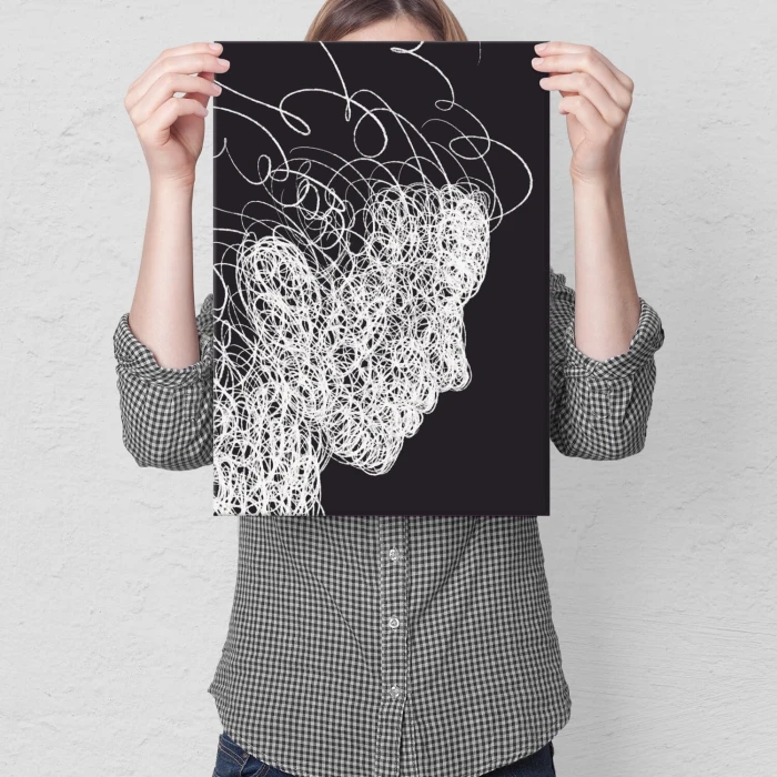 Plakat metalowy curly hair Prezent