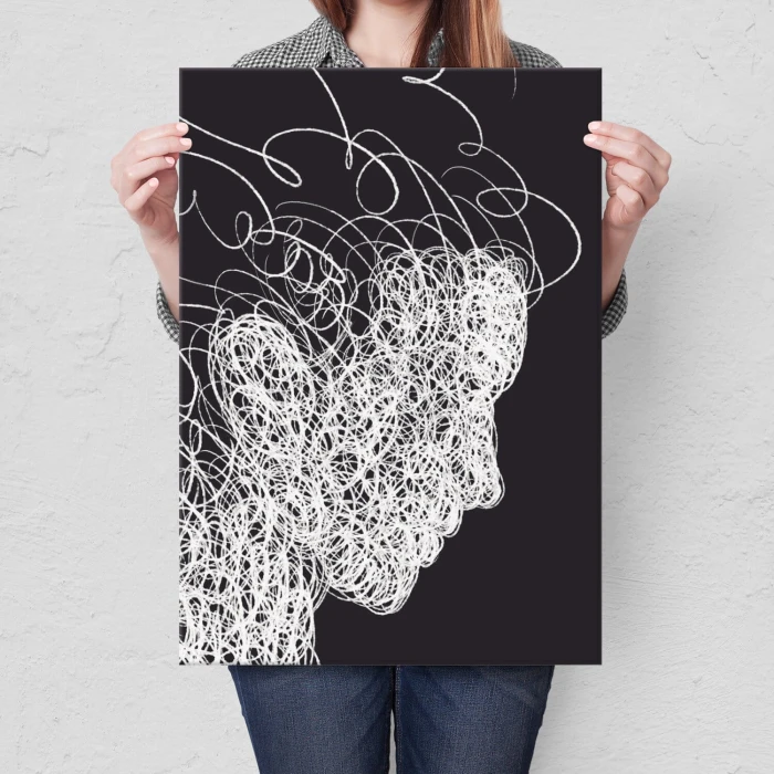 Plakat metalowy curly hair Prezent