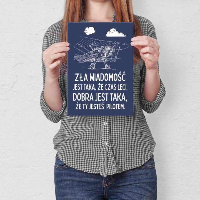 Plakat metalowy jesteś pilotem Prezent