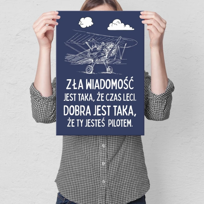Plakat metalowy jesteś pilotem Prezent