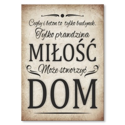 Poster metal miłość tworzy dom gift
