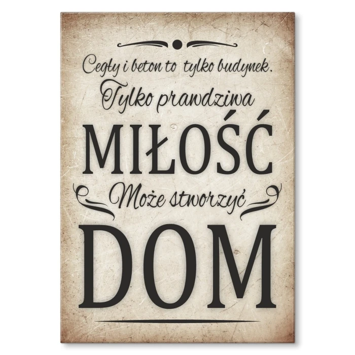 Poster metal miłość tworzy dom gift