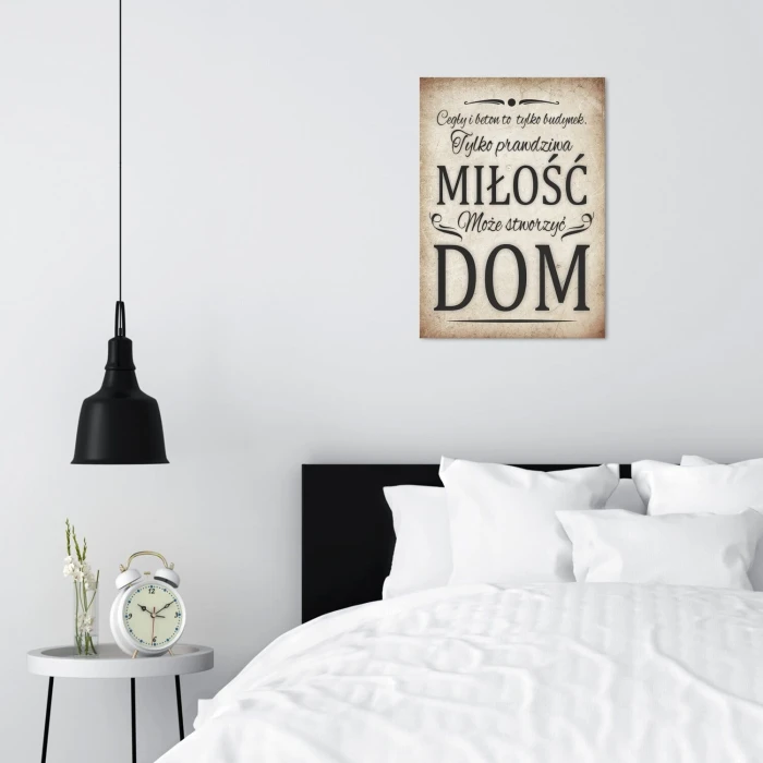 Poster metal miłość tworzy dom gift