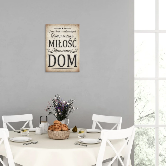 Plakat metalowy miłość tworzy dom Prezent