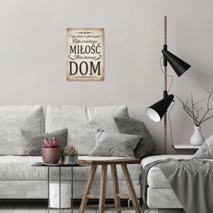 Poster metal miłość tworzy dom gift