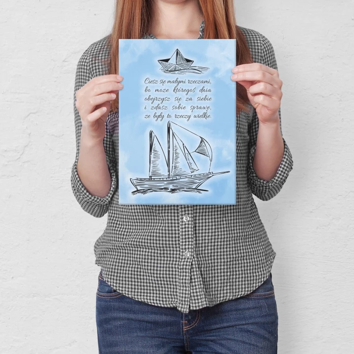 Poster metal ciesz się małymi rzeczami gift