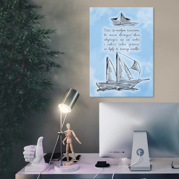 Poster metal ciesz się małymi rzeczami gift