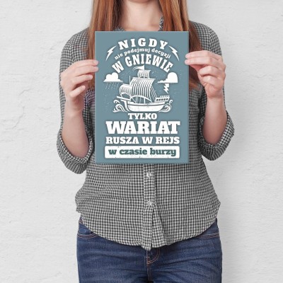 Plakat metalowy W gniewie Prezent