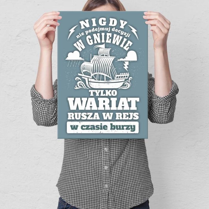Plakat metalowy W gniewie Prezent