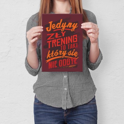 Poster metal Zły trening gift
