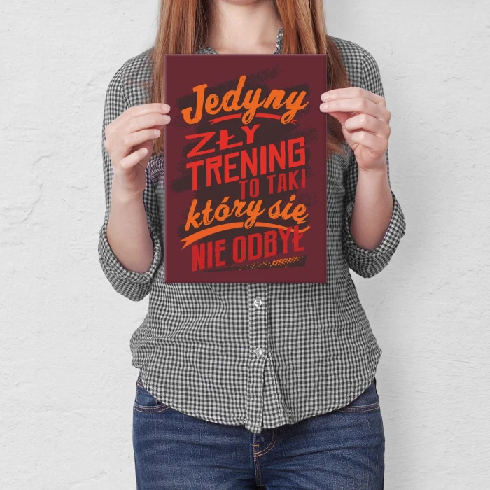 Poster metal Zły trening gift