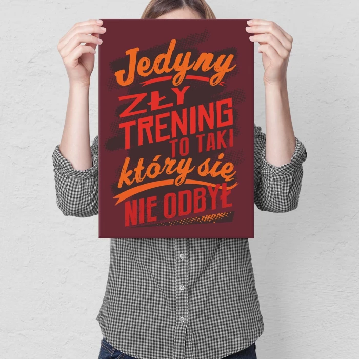 Poster metal Zły trening gift