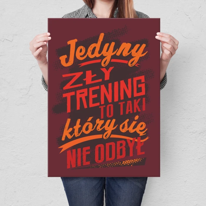 Plakat metalowy Zły trening Prezent