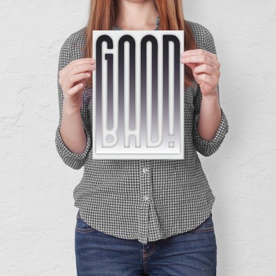 Plakat metalowy GOOD BAD Prezent