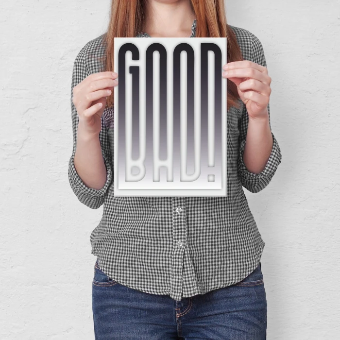 Poster metal GOOD BAD gift